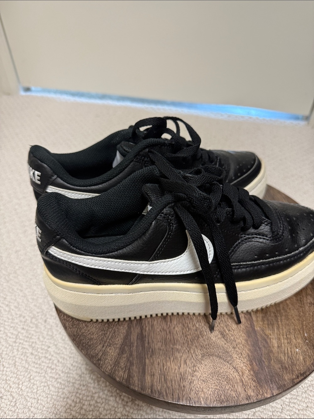 Nike Kids Black and White Platform Sneakers